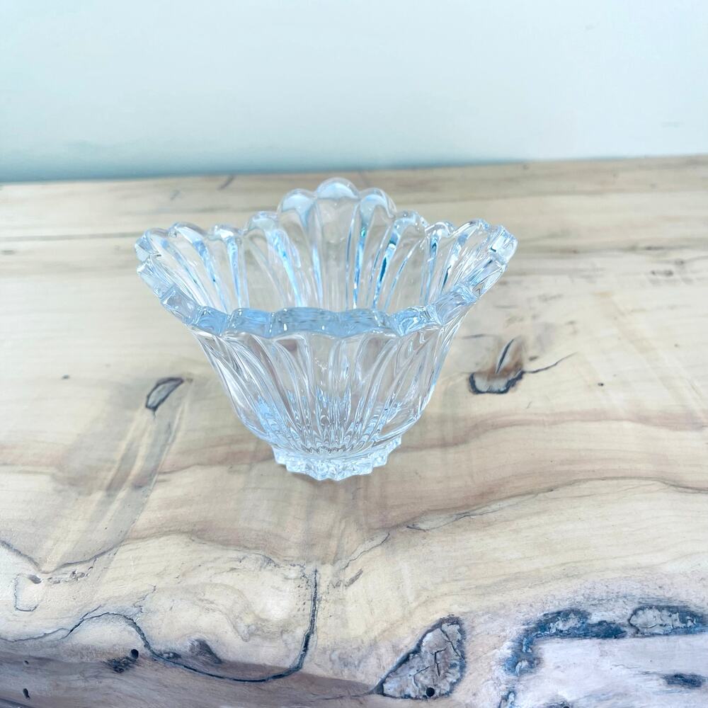 Vtg Oneida Crystal Juilliard Votive Candle Holder Germany Tea Light Candy Dish